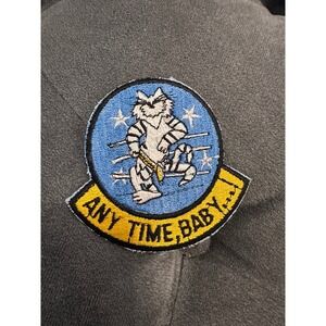 Vintage‎ Military Patch Any Time Baby Tomcat Squadron Tactical